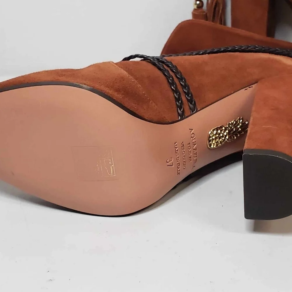 Aquazzura POPPY DELEVINGNE X  Moonshine Ankle Boots SZ 37 ITALY NEW - Picture 9 of 16